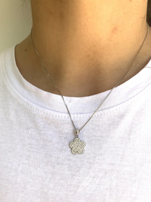 Collana Argento Fiore E Zirconi La Griffe Gioielleria CLF01